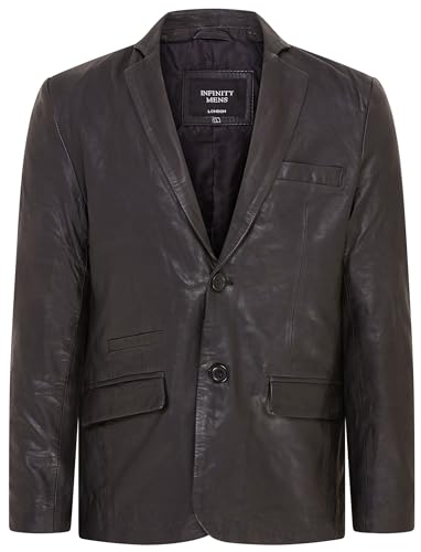 Mens Leather Blazer Soft Real Italian Leather Fitted Vintage