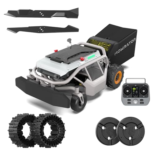 Mowrator S1 2WD 18Ah Remote Control Lawn Mower, 45% (24°) Slope, Spring to Fall Yard Care, with Leaf Shredding Vacuum, 21" Width, 1.8–4.6" Cutting Height, Up to 1.12 Acres