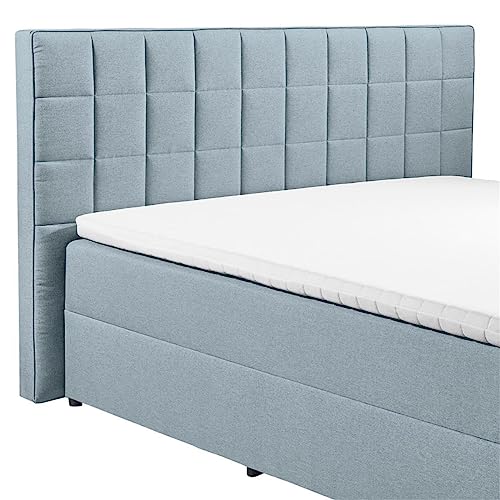 Lomadox Polsterbett 180x200 cm mit Bettkasten | Doppelbett in blau mit Härtegrad H2 – Bild 6