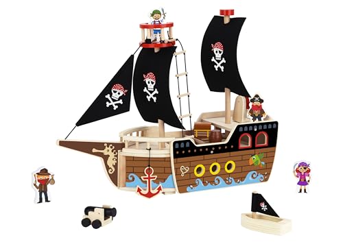 Tooky Toy - Wooden Pirate Ship