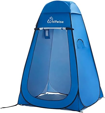 WolfWise Dressing Tent Shower Privacy Portable Camping Beach Toilet Pop Up Tents Changing Room Outdoor Backpack Shelter Blue