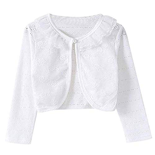 Little Girls' Long Short Sleeve Lace Bolero Cardigan Shrug Dress Cover up 2-11 Years (1#, 4-5T)