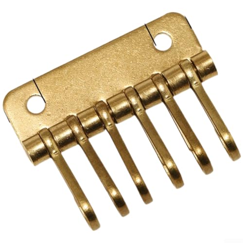 Image of Solid Brass Key Holder With Rotating Hook For Leathercraft Diy Projects, 4 Or 6 Slot Organizer And Bag Accessory Kit With Rivets, Compact Design(D)