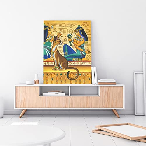 Egyptian Symbols Ancient Egyptian Prints Egyptian Papyrus Oil Painting Poster Canvas Print Room Aest Canvas Painting Wall Art Poster For Bedroom Living Room Decor 20X26Inch(51X66Cm) Frame-Style #TOP2
