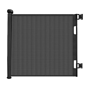 Retractable Stair Gate, Upgraded Stair Gates for Dogs Baby 140cm Safety Gate Dog Gate One Hand Operation Stair Gate for Baby Indoor Outdoor (Black, 140CM)