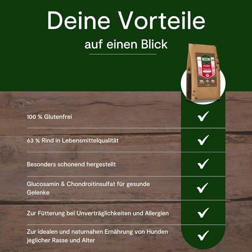 WESTHO Trockenfutter Pure Rind & Kartoffel 4 x 500g Hundefutter | Premium Trockenfutter für Hunde | Hundetrockenfutter mit hohem Fleischgehalt | Getreidefrei | Alle Rassen & Altersgruppen