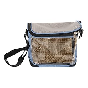 Bird Carrier Bag Bird Travel Cage with Shoulder Strap Bird Carrier Bag Transparent Small Bird Cage Portable Lightweight Breathable Parakeets Travel Cage for Cockatiels Parakeets (blue)