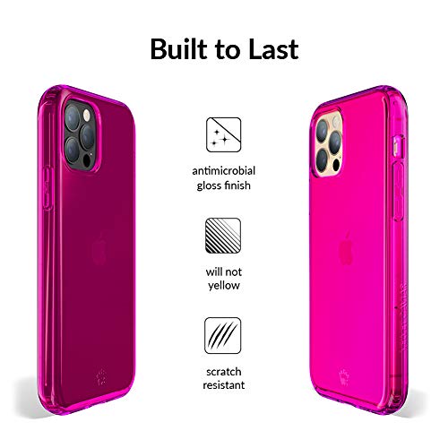 Velvet Caviar Neon Hot Pink Clear Case For Iphone 12 / Iphone 12 Pro [8Ft Drop Tested] W/Scratch Resistant Coating - Cute Protective Cases For Women #TOP5
