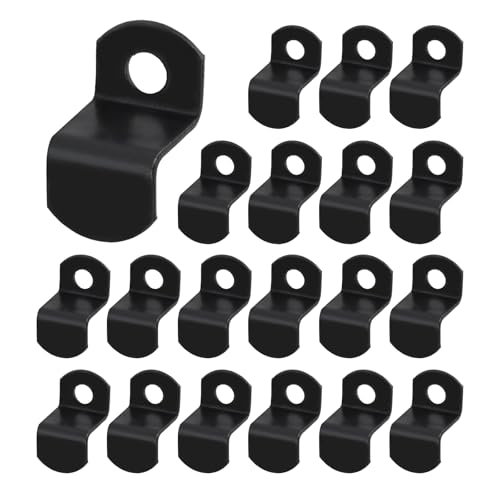 Image of T Tulead 20PCS Canvas Clips Iron Offset Clips for Picture Framing Photo Frame Clamp Clip 1 /2 inch, Black, with Screws