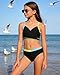 Girls Bikini Tween Bathing Suits Soild Black Set Girls' Two-Piece Swimwear 7-8 Years Size 7 Size 8