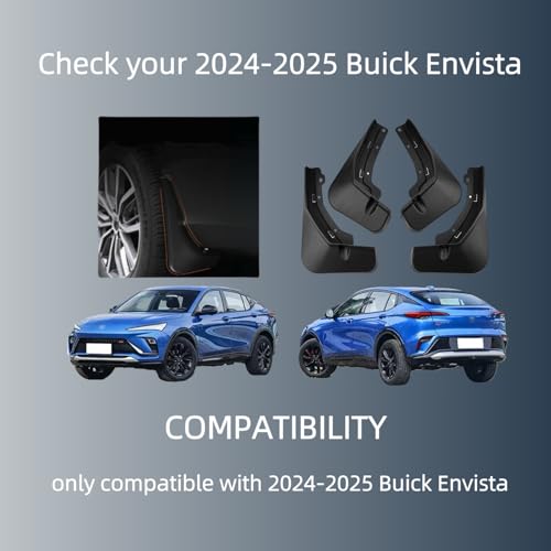 Image of No Drill Mud Flaps Splash Guards Compatible with 2024-2026 Buick Envista,OEM Style Textured Black Custom Fit All Weather Exterior Accessories(4PCS)