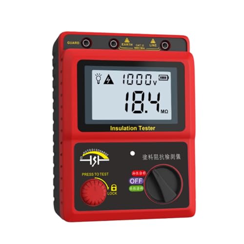 Probador de resistencia de aislamiento con pantalla LCD, medición de conductividad de pintura, máximo 99 cuentas, frecuencia de muestreo de 0,5 a 10/s para pruebas industriales y eléctricas