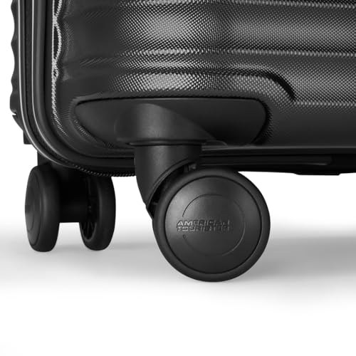 Image of American Tourister Travix | Cabin Trolley Bag (55 cm) | 360 8 Wheel Travel Luggage | Hard Case Polycarbonate Suitcase | Recessed Combination Lock | Black