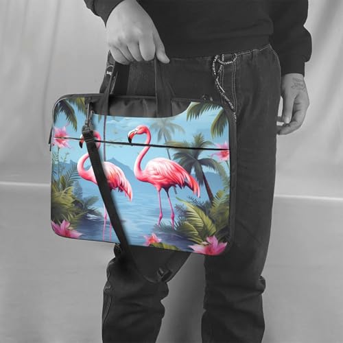 Maletín tropical flamenco para laptop unisex 13 pulgadas miniatura 2
