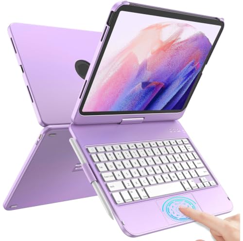 TQQ Touch for iPad (A16) 11th/10th Generation Case with Keyboard | 360° Rotatable, Thin & Light, Multi-Touch Trackpad for iPad (A16) 11th Gen (11', 2025) & 10th Gen (10.9', 2022) (Purple)