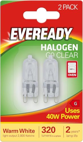 Eveready 40W 240V Halogen G9 Capsule Clear white 2pk - S819