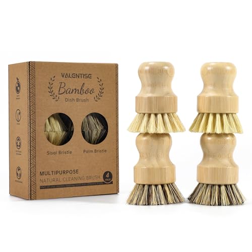 Bamboo Dish Brush Set (4 Pack)