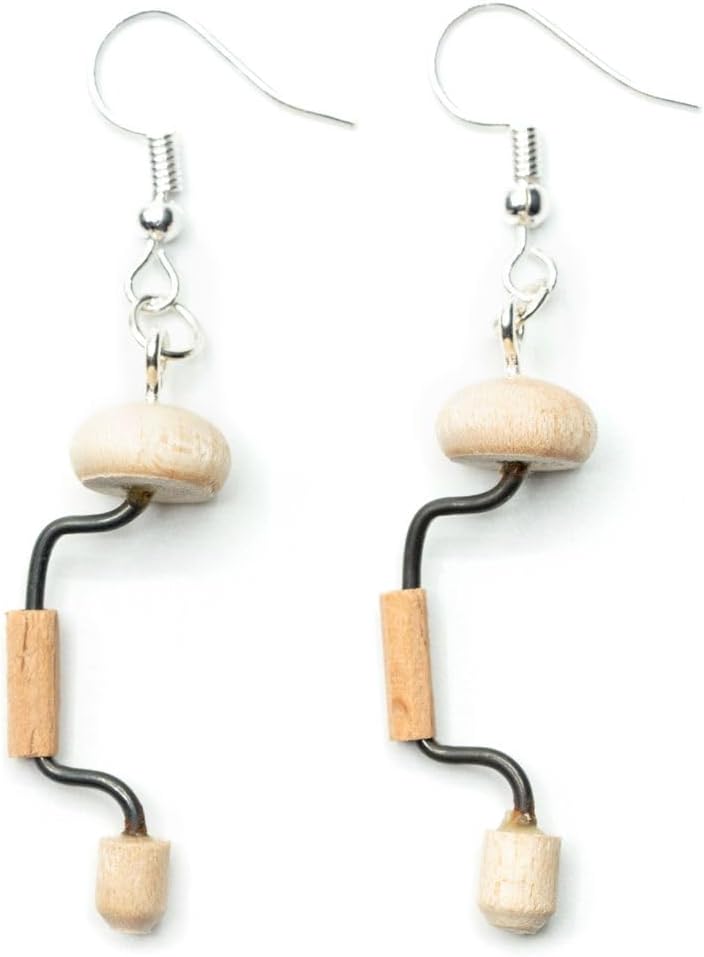 Miniblings Handdrill Earrings Hanger Drill Dollhouse Miniature Tool Wood - Handemade Fashion Jewelry I Earrings Earring Pendant silver-plated