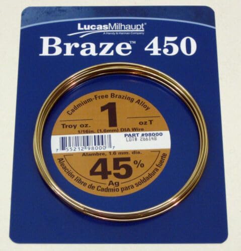 Replacement For Compatible With 98000 Lucas Milhaupt Silvaloy Braze 450 45% Silver Solder 1 Ounce Brazing Alloy