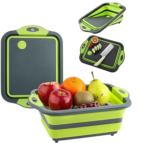 Collapsible Cutting Board with Drain for Camping...