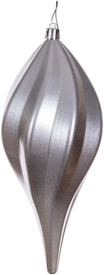 Vickerman 8" UV Candy Swirl Drop Christmas Ornaments in Silver (Set of 3)