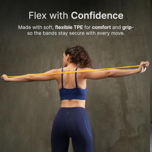Image of CULT Light Resistance Band for Workout (3-7 kg) | Elastic Band for Home Exercise for Men & Women | Theraband & Gym Equipment (Yellow)