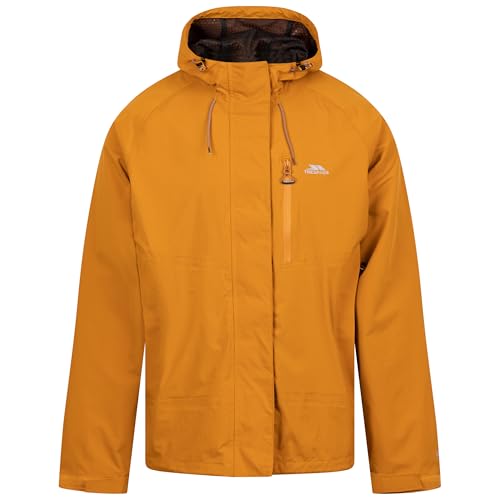 Trespass Fallahill Waterproof Jacket with Adjustable Hood, Storm Flap, 3 Zip Pockets, Drawstring Hem, Adjustable Cuffs, Inner Pocket, Mesh Lining, Ginger, Large