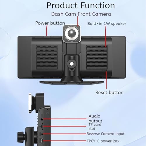 Image of Carvera Smart 10.26 inch CarPlay & Dual-Dash Cam System, Portable Carplay Screen for Car, 4K HD Car Stereo Touch Screen (Set+Mount Bracket+no Card)