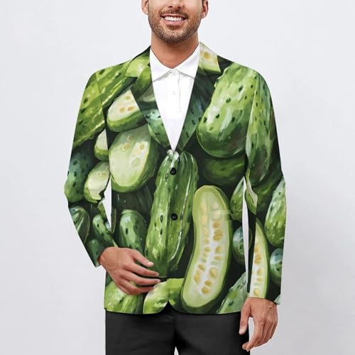 Dill Pickles Men's Slim Suit Long-Sleeve Prom Tuxedo Classic Two Button Business Jacket2