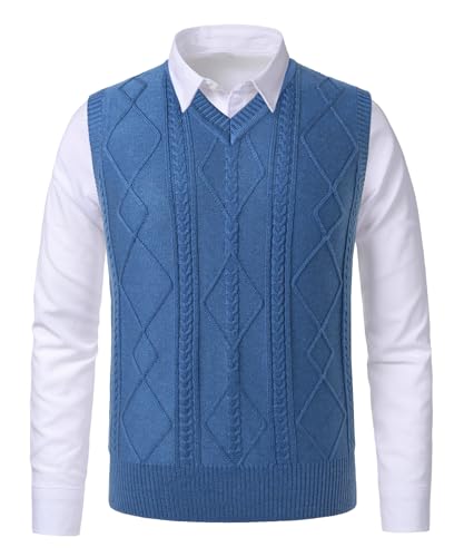 Beryielite Men's Argyle Sweater Vest Classic...