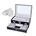 Goetland PU Leatherette Watch Display Box Jewelry Case Lockable, 12 Watch Slots & 3 Large Jewelry Grids
