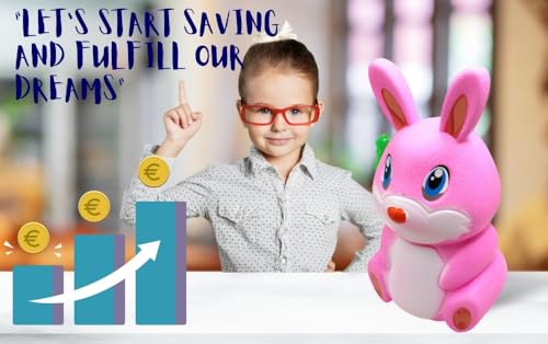 Image of Piggy Bank Toy for Kids with Lock & 2 Keys - Bunny Rabbit Shaped Coin Bank for Boys & Girls | BIS Certified Plastic Gullak | Money Saving Bank Gift for Toddlers 3+ Years | Made in India (Pink)