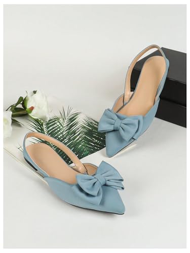 Image of Verdusa Women's Bow Pointed Toe Flat Shoes Slingback Flats Dress Shoes