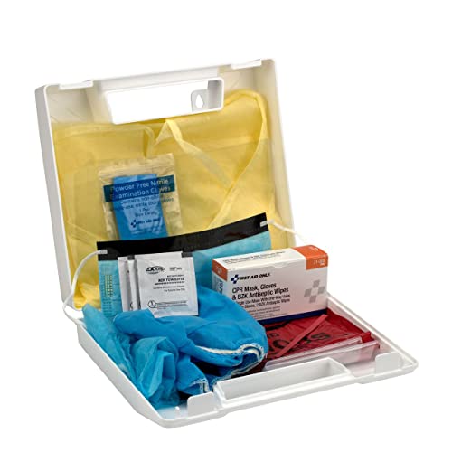 First Aid Only Personal Protection Kit, Blood Borne Pathogen Spill Clean Up Apparel Kit with CPR Pack, Plastic Case