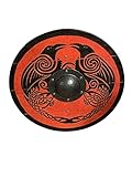 Escudo Vikingo medieval Eivor Valhalla Raven Authentic Battleworn. Rojo, Rojo -, 61 cm