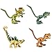 Jurassic World Bendy Biters Mini Figure 4-Pack - Stegosaurus, Velociraptor, Tyrannosaurus Rex & Dilophosaurus