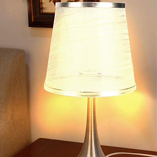 Lamp Shades, Fabric Chandelier White Lampshade Small 4.3\" Top Diameter x 6\" Bottom Diameter x 5.5\" Slant Height for Wall Light Bedside Mini Table Lamp Cover Shade