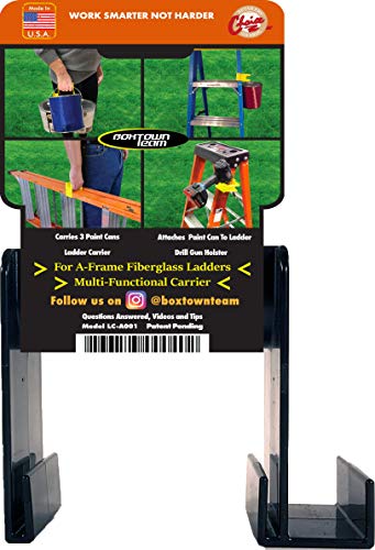 Image of Boxtown Team Ladder Carrier (Black), Ladder Handle, Ladder Accessories, Little Giant Handle, Drill Gun Holster, Ladder Paint can Holder, Multipurpose Tool, Multi Function Tool
