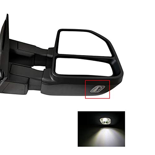 AERDM Towing mirror Compatible with 2004-2014 F150 Pickup Truck side Mirrors Power Adjustable Heated glass Turn Signal light Puddle Lamp Black Pair Set LH RH