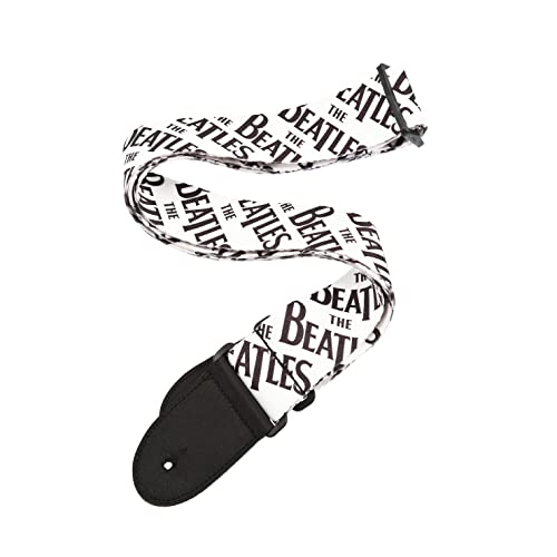 Sangle de guitare Beatles D'Addario au logo classique noir et blanc