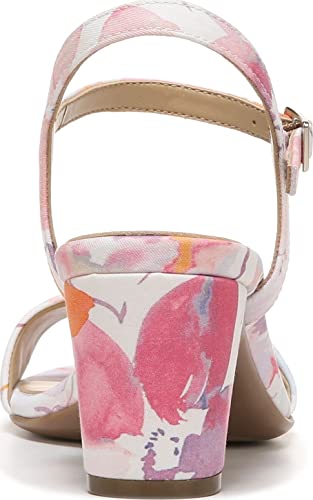 Naturalizer Womens Bristol Ankle Strap Chunky Block Heel Dress Sandal ,White Pink Floral Multi,10W #TOP3