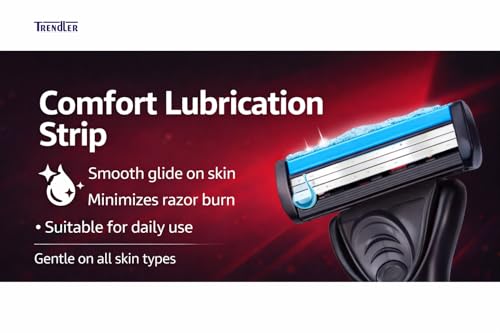 Image of Razor for Men with 3 Blade Cartridge | 1 Razor Handle + 10 Replacement Cartridges | Anti-Slip Grip Smooth Shaving Razor | Grooming Razor Value Pack