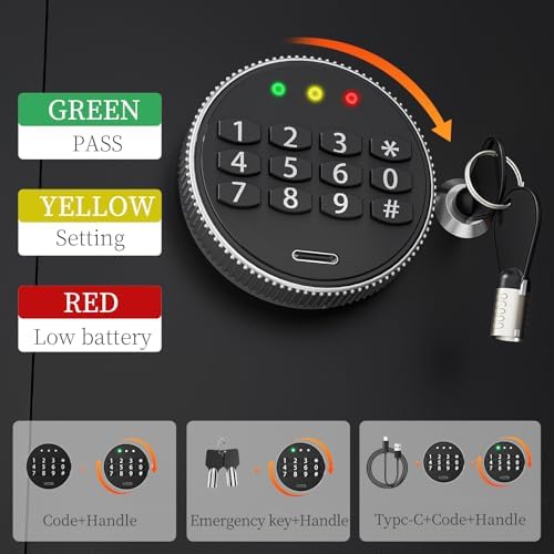 Bild 2 - WASJOYE 103L Tresor Feuerfest mit Schublade, Möbeltresor, Schrank Tresor Wandtresor für Bargeld, Schmuck, Dokumente, Wertsache. 37 * 40 * 70 cm (T x B x H)