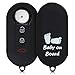 Produktbild kwmobile Autoschlüssel Hülle kompatibel mit FIAT Lancia 3-Tasten Klapp Autoschlüssel - Silikon Schutzhülle Schlüsselhülle Cover Baby Füße Weiß Schwarz