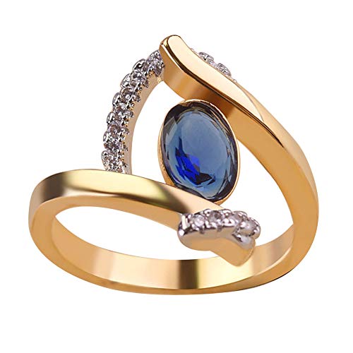 Preisvergleich Produktbild Hochzeitsfeier Bling Oval Strass Intarsien Spirale Frauen Fingerring Schmuck