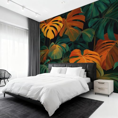 Fresque Murale Intissé Salon Motif Feuillage Vert 300x210 - 6