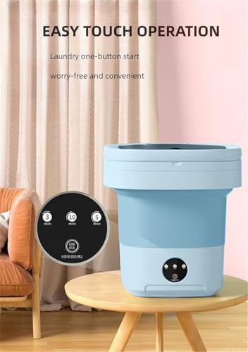 Image of Portable Washing Machine, 16L Mini Washing Machine With Spin Basket, Small Portable Washer Machine Suitable for Underwear Small Clothes Dryer FOR CLEAN (SHAPE 2)