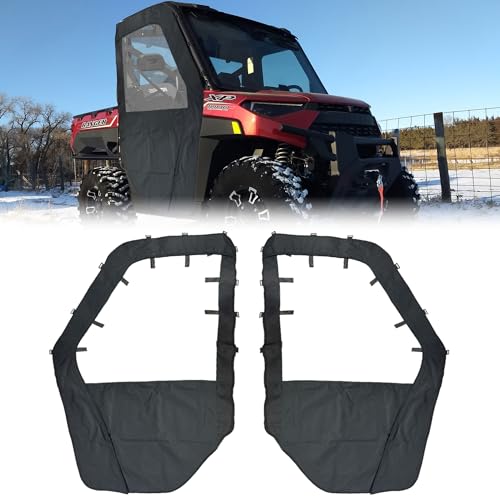 QYMOTO Polaris Ranger XP 1000 Doors Soft Full Side Doors Compatible with Polaris Ranger 1000 Doors 2017-2026 Cab Enclosure with Heavy Duty Zipper Open Window Stop Cold Rain Dust and Debris Outdoor