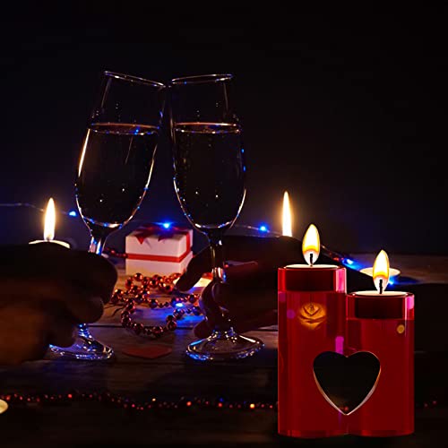 Zqysing 016 Tealight Candle Holder Resin Molds, Heart Candlestick Epoxy Casting Silicone Molds For Valentine'S Day Wedding Party Diy Candle Vessels Craft Decoration thumb #1
