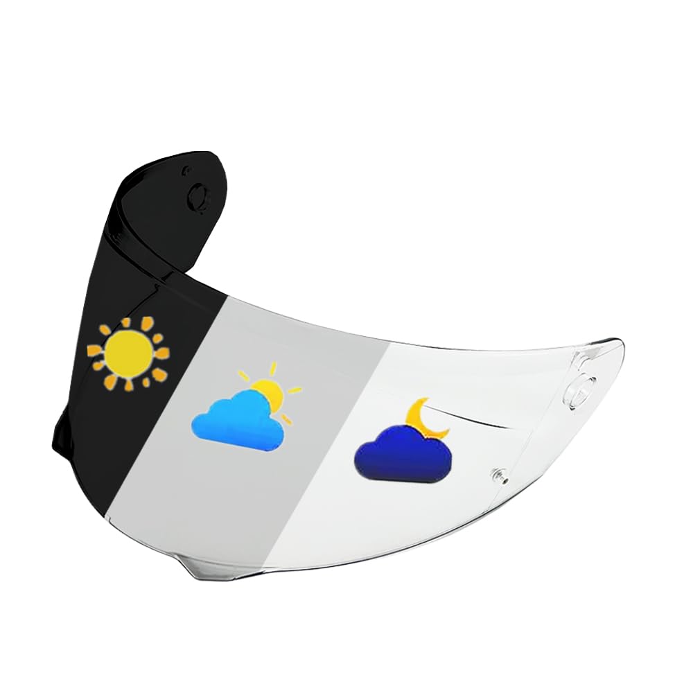 YMTSGEQ HJ-33 Helmet Visor for i90.Replacement Motorcycle Helmet Shield Compatible with HJC i90 (Photochromic Clear/Deep Black)